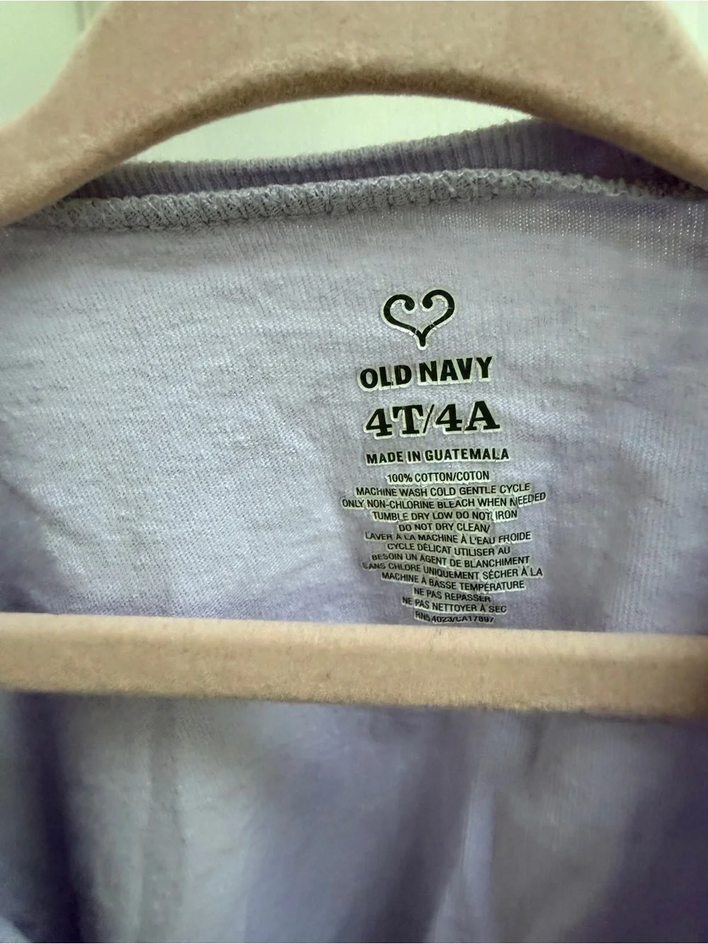Old Navy 4T Girls Light Purple Pretty Fabulous Short Sleeve Tee Shirt Top Blouse